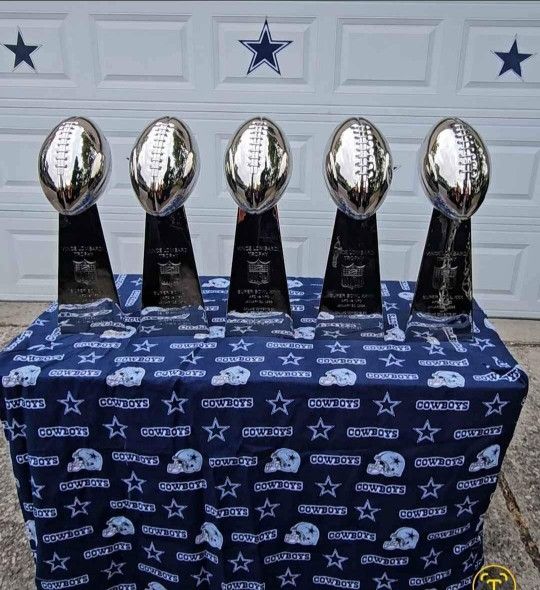 5 Replica Dallas Cowboys Trophies