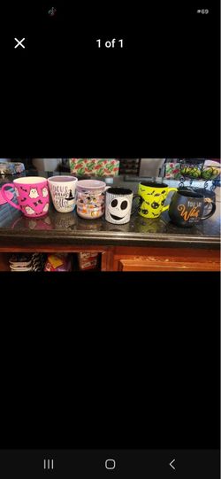Set of 6 Halloween Themed Coffee Mugs