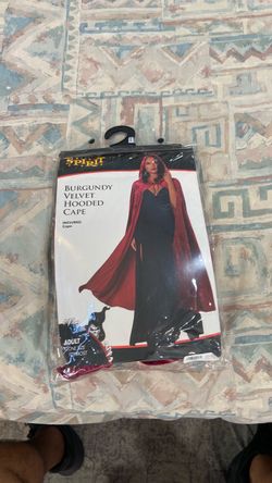 Halloween costume, adult size burgundy, velvet, hooded cape Halloween costume, adult size burgundy velvet hooded cape