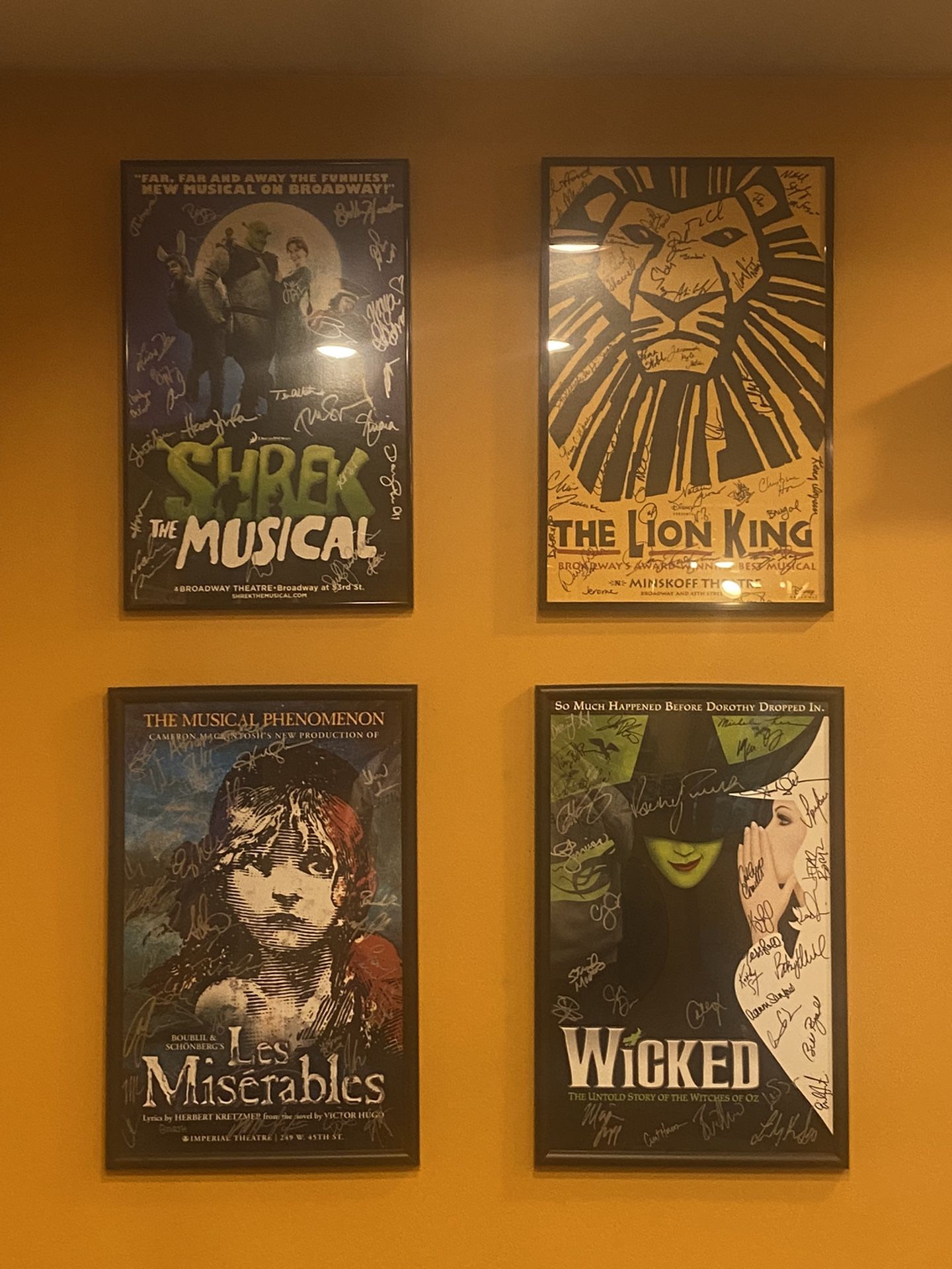 5 Signed Broadway Posters 