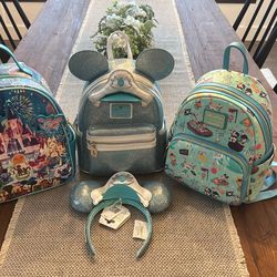 Disney Loungfly Backpacks. Disney Parks And Disney Cruise line With Disney Cruise Line Ears