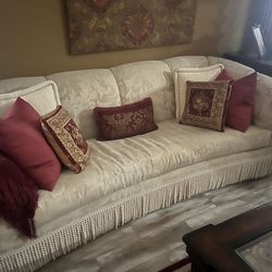 Lovely One Of A Kind Beautiful Cream Sofa Set and Chaise