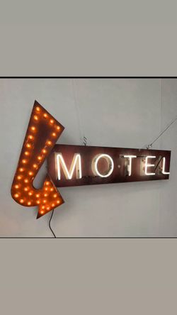 Large MOTEL Neon with Flashing Arrow