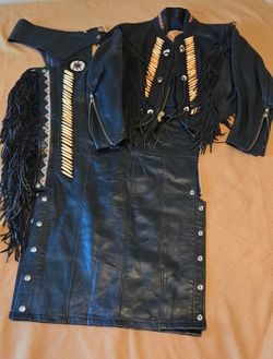 Vintage leather riding outfit