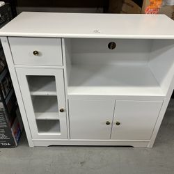 35.4” Kitchen Island , Food Pantry , With Microwave Shelf 