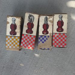 Vintage Avon Chess Piece After Shave Bottles – Set of 4