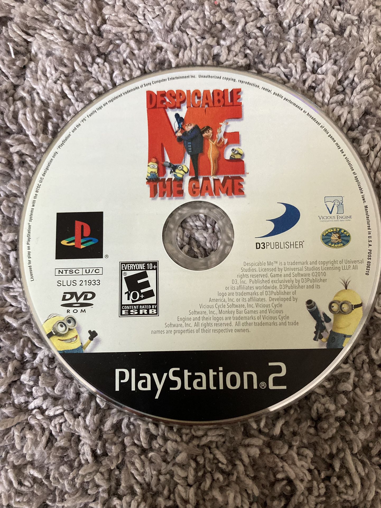 Despicable Me The Game PS2 Sony PlayStation 2 2010  Tested