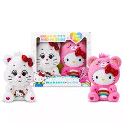 Care Bears Hello Kitty and Cheer Bear Plush 2pk