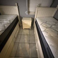Twin Beds With Drawer And Mattress Included