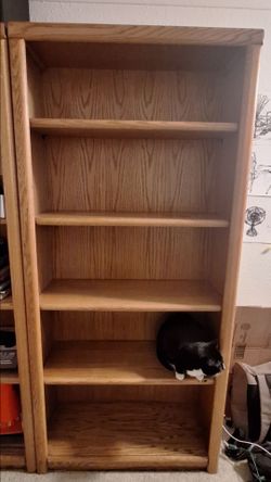 Tall Oak Bookshelves