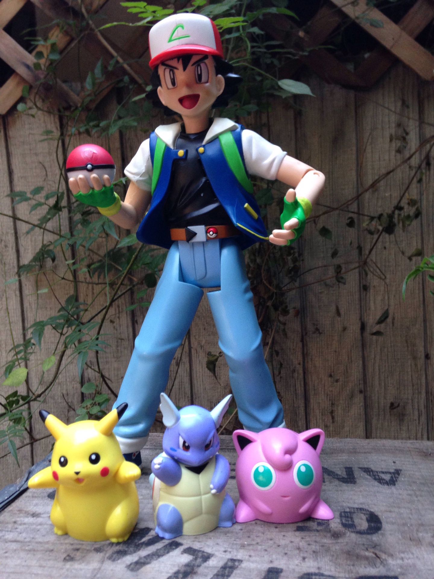 Vintage Original Nintendo Pokémon Talking Ash Action Figure with Pikachu, Wartortle and Jigglypuff