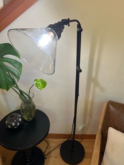 Matte black industrial floor lamp