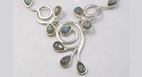 925 sterling silver labradorite pendant necklace