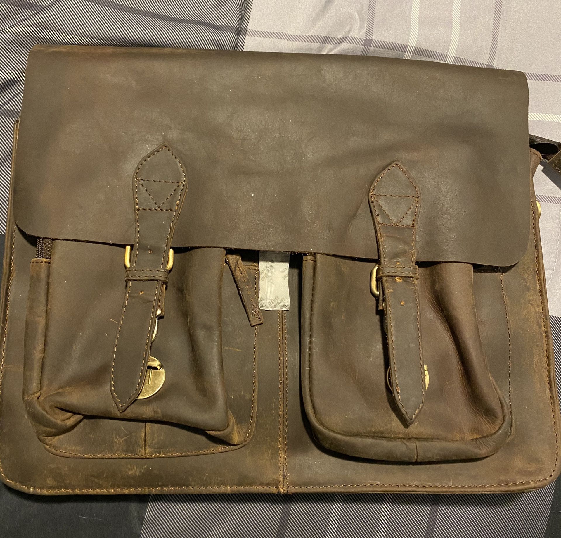 Messenger bag Retro Buffalo Hunter Leather Laptop Messenger Bag office Briefcase College 16”