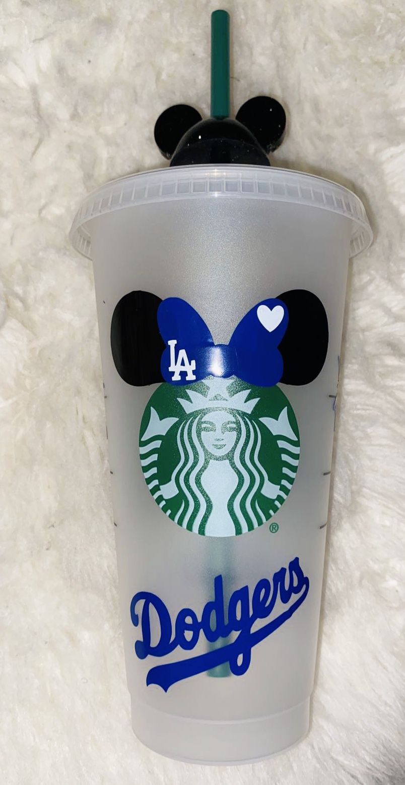 Dodgers / Disney Minnie Mouse custom Starbucks cold cup