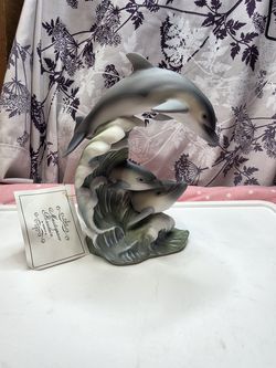 1994 Homco Masterpiece Porcelain Dolphins Figurine