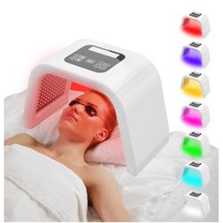 LED Light Therapy Facial Mask, Multi Color LED Face Mask, Portable Red Light Therapy Mask, Home and Travel Skin Care