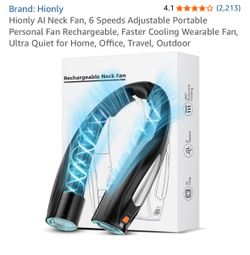 Hionly Al Neck Fan, 6 Speeds Adjustable Portable Personal Fan Rechargeable, Faster Cooling Wearable Fan, Ultra Quiet for Home, Office, Travel, Outdoor
