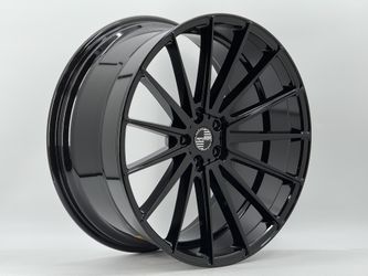 22" SPORZA WHEELS STYLE PENTAGON 22x9 ET 25 / 22X10.5 ET 38 Gloss Black Finish     5 lug  5X112  #186 MERCEDES BENZ S550