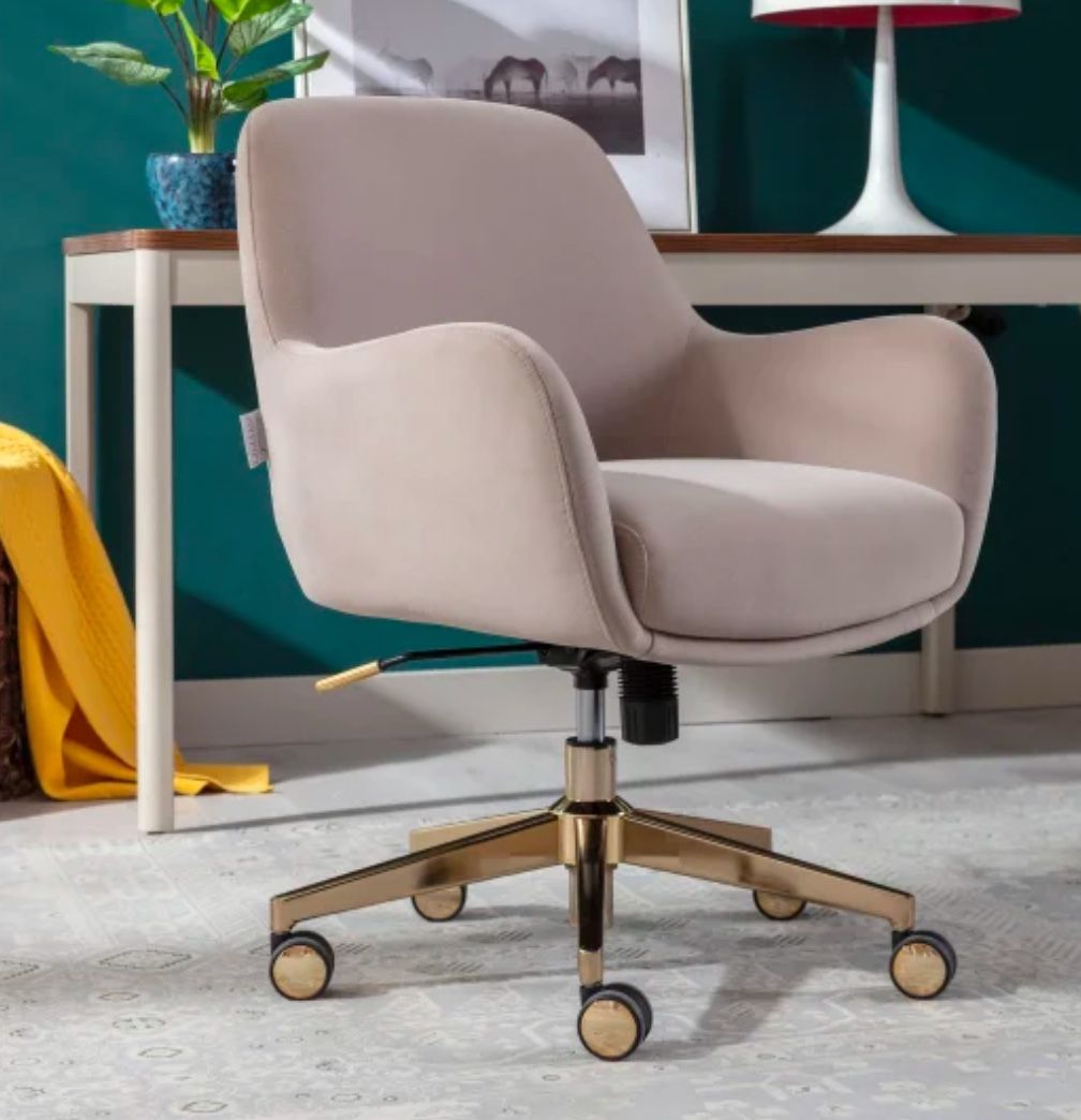 New Lillian, LILLIAN AUGUST Elyse Plush Velvet Home Office Chair Retails for over $230 New (open box) Features: Available in Beige Ultra-Soft Velvet