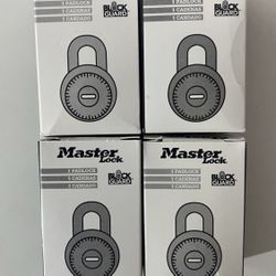 Lot of (4) Master Lock 1525 Preset Combination Padlock 1-7/8" Black Dial  