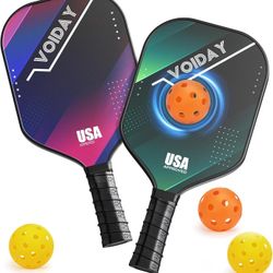 NEW - Pickleball Paddles Set of 2 with 4 Pickle Balls