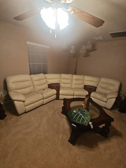 Leather sectional
