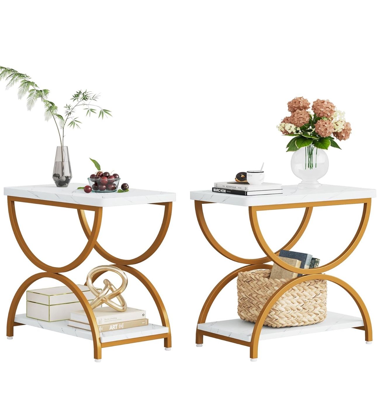 All New Set Of 2 End Table Rectangular Side Table
