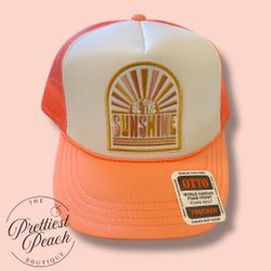 New! “ Be The Sunshine” Coral Trucker Hat - Youth Size