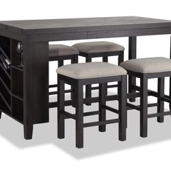 Bob’s Furniture Sonoma Espresso Kitchen Island + 3 Bar Stools – $300