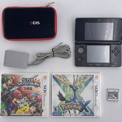 Nintendo 3DS Bundle In A Box 2GB System Cosmo Black W/ 3 Games, Case, Memory Card