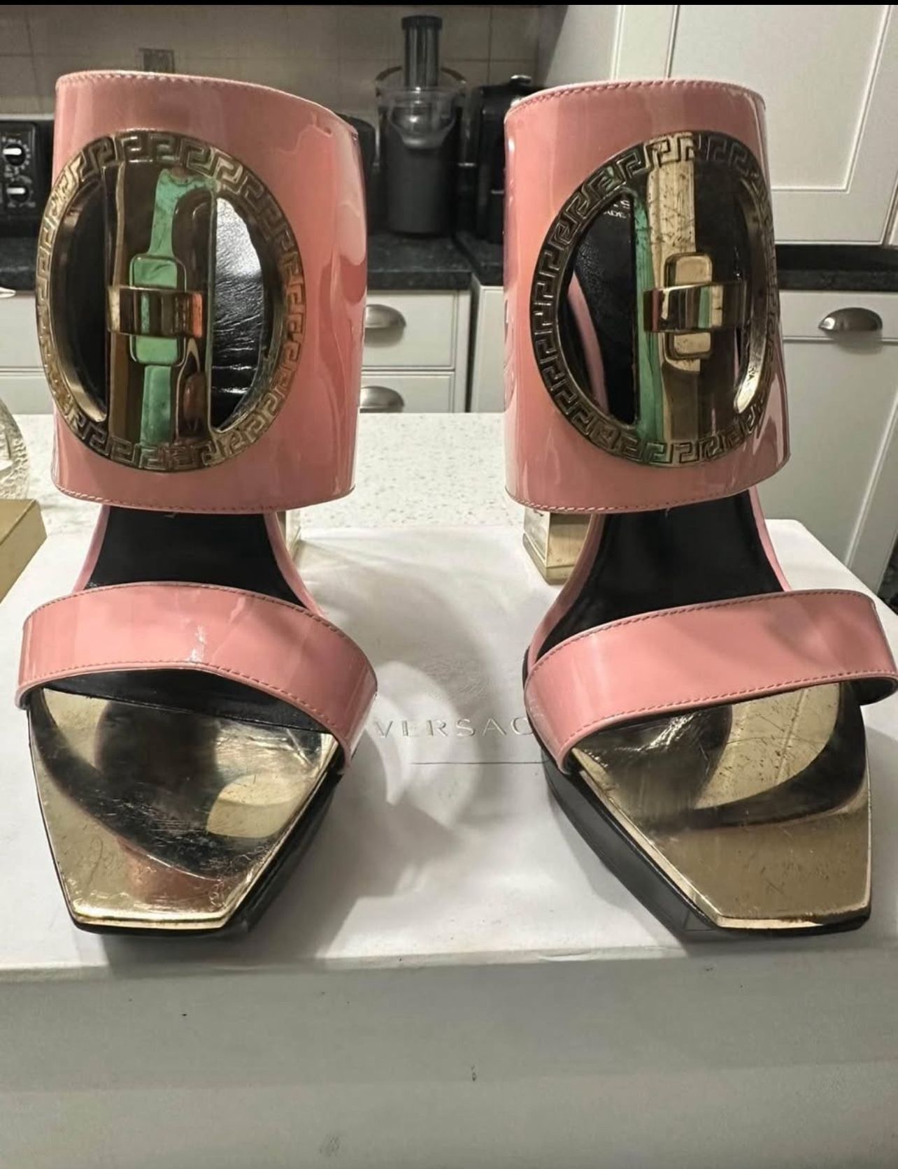 Authentic versace mules heels size 38 /8
