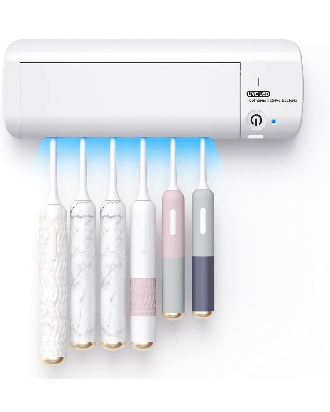 Toothbrush Holder Covers, VAPTEC Travel Toothbrush containers, Automatic Cleaning, with Built-in Fan, Bathroom Wall Mounted, Rechargeable, for All too