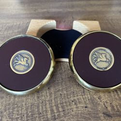 Mobil Oil Brass Coasters