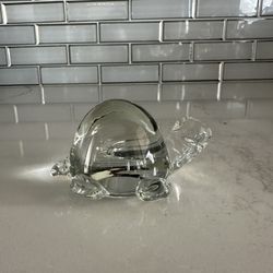 Vintage Special Gifts By Crowning Touch Clear Glass Turtle Figurine Paperweight