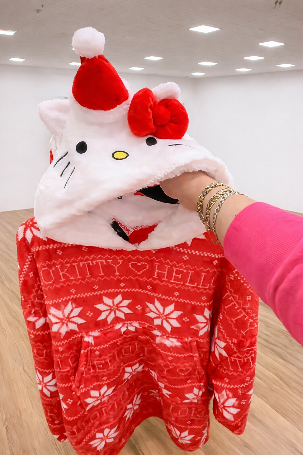 Chrismas Hello Kitty Blanket Hoodie