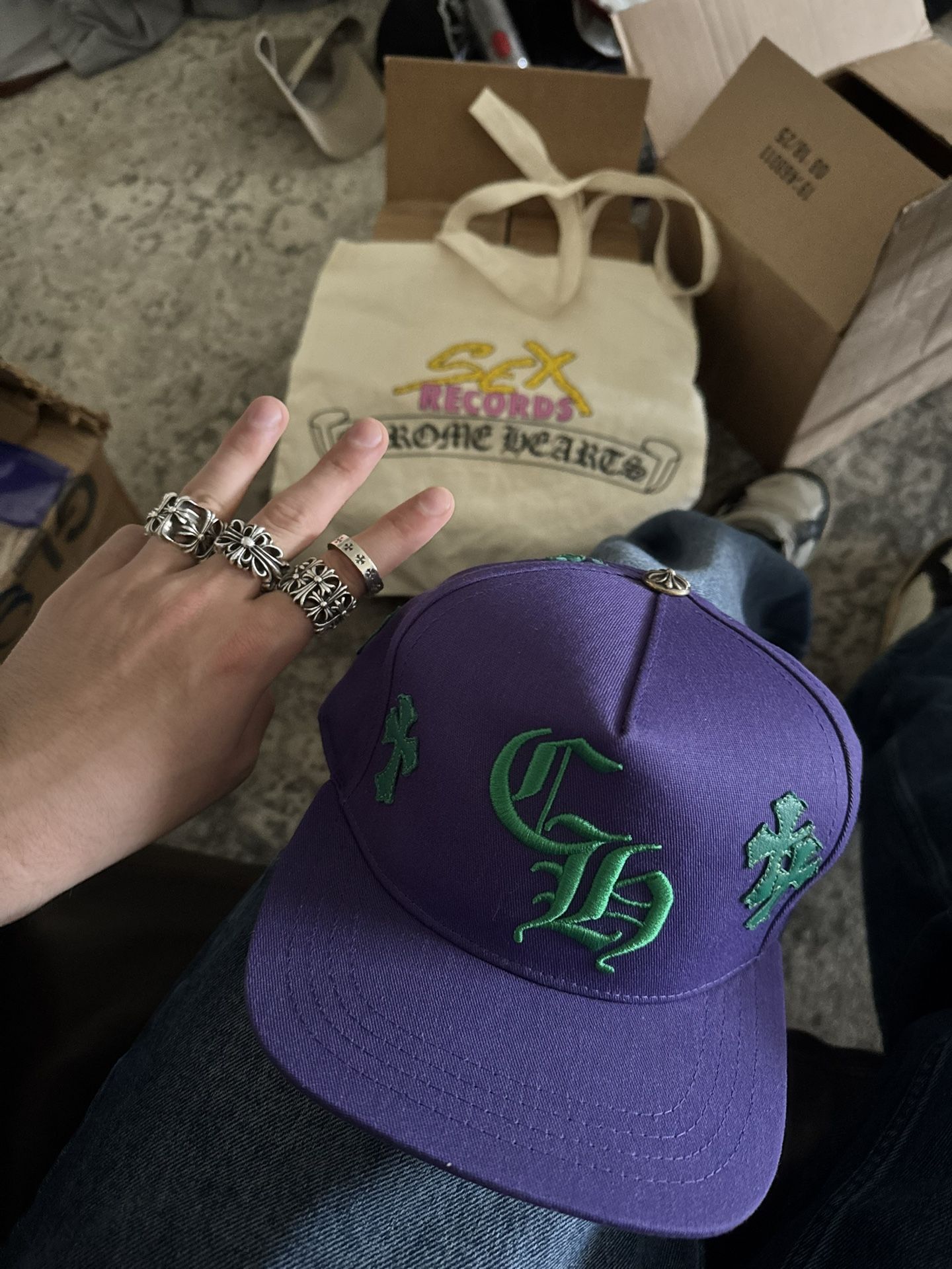 Assorted Chrome Rings Size 10-11