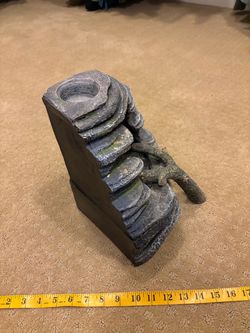 Reptile Tank Rock Ledge Decoration with Bowl