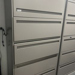 Metal File Cabinets & Stand Up Desk