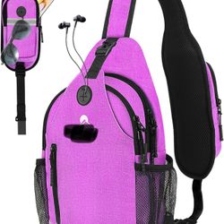 Sling Bag for Men Women, Crossbody Hiking Daypack/Chest Bag/Shoulder Bag, Small Backpack Travel, with Chest Phone Holder