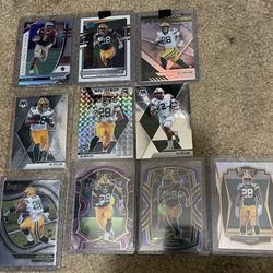 🔥 NFL AJ DILLON RC LOT SELECT FIELD PREMIER CLUB CONCOURSE LEVELS SILVER PRIZM MOSIAC SILVER MOSIAC OPTIC XR RC LOT (10 CARD LOT)