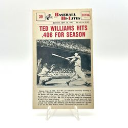 1960 Nu-Card Hi-Lites Set-Break # 39 Ted Williams EX-MINT 