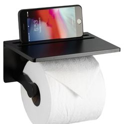 Toilet Paper Holder With Small Shelf