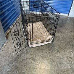 Black Dog Crate with Mat