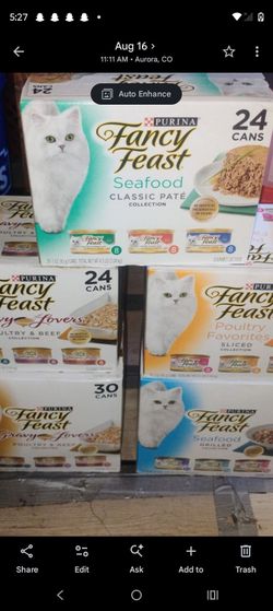6  cases 24pack Purina Fancy Feast Variety Pack Bundle and 2 cases 24pack  blue buffalo
