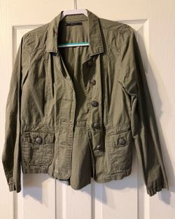 Olive Green Military Style Button Jacket
