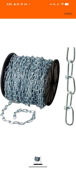 Large Lot Everbilt 1 x 200 ft. Zinc-Plated Double Loop Chain