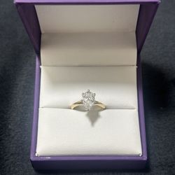Solitaire Diamond Engagement Ring -Pear Brilliant