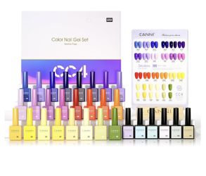 CANNI 30Pcs 9ML Hema-free Gel Nail Polish Set,Purple Gel Polish Yellow Red Orange Green Dark Purple Gel Polish Kit Color Soak Off LED Nail Art Starter