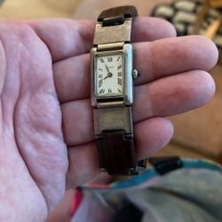 Rare Gucci watch  With Wood And Silver Bracelet
